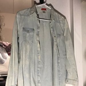 Long loose denim jacket